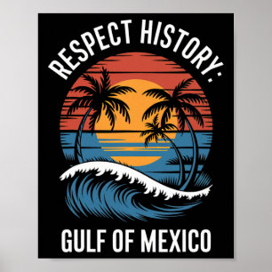 Póster Historia Del Respeto Playa Retro Vintage Del Golfo