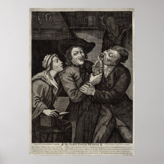 Póster Historia dental divertida Caricatura de dentistas