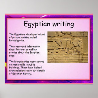 Póster Historia, Egipto antiguo, escritura egipcia