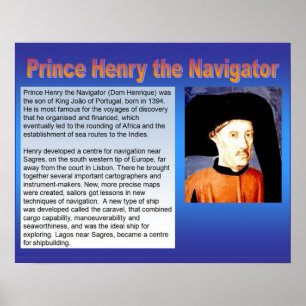 Póster Historia, exploración, príncipe Henry el navegador