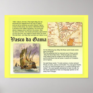 Póster Historia, exploradores, Vasco da Gama