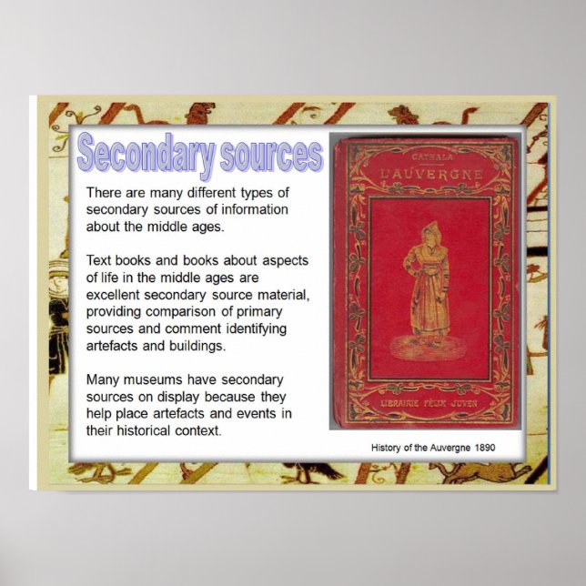 Póster Historia, fuentes medievales, secundarias (Frente)