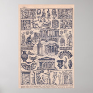 Póster Historia, Grecia antigua,