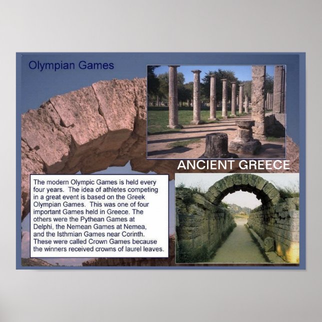 Póster Historia, Grecia Antigua, Juegos Olímpicos (Frente)