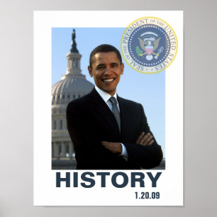 Póster HISTORIA Inauguración de Obama 1/20/09