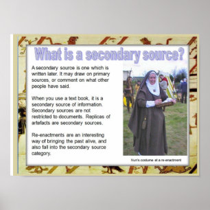 Póster Historia, medieval, ¿qué es una fuente secundaria?