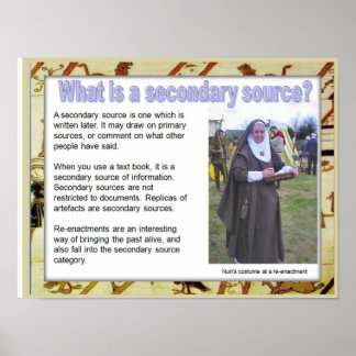 Póster Historia, medieval, ¿qué es una fuente secundaria?