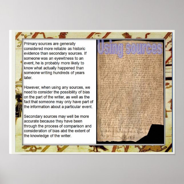 Póster Historia, medieval, usando fuentes (Frente)