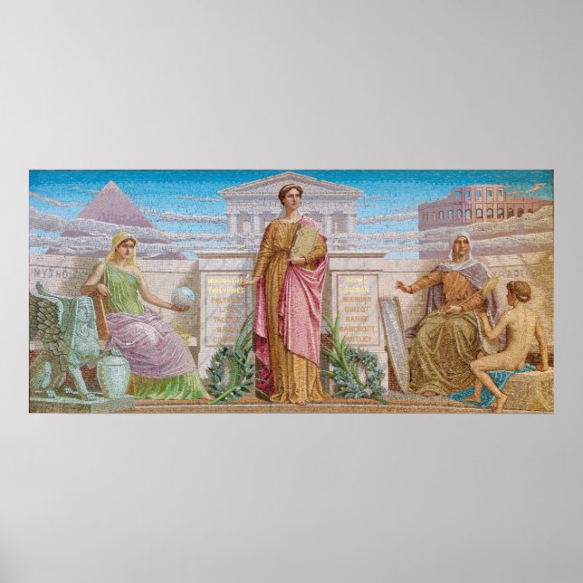 Póster Historia, mosaico de Frederick Dielman (Frente)