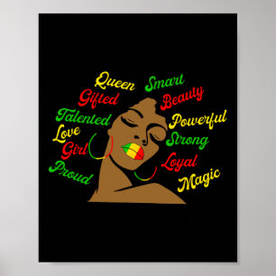 Póster Historia negra africana damas afroamericanas junio