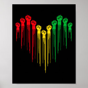 Póster Historia negra Corazón africano afro negro