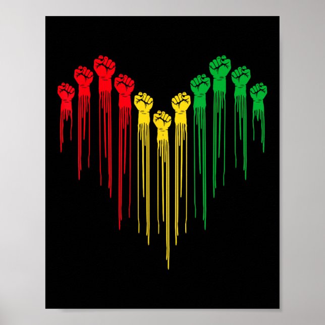 Póster Historia negra Corazón africano afro negro (Frente)