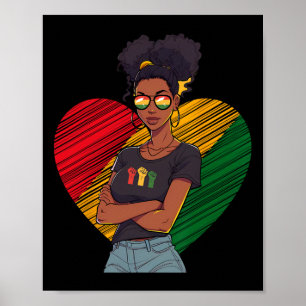 Póster Historia Negra Diecinueve Reina Melanin Sistas Afr