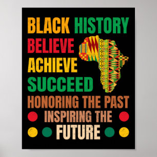 Póster Historia Negra Honrando el Pasado Inspirando a Hom