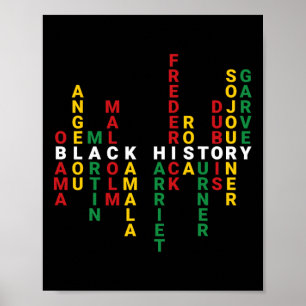 Póster Historia negra inspirando a líderes negros Amer af