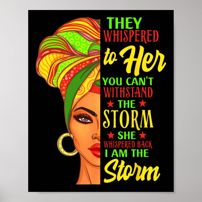 Póster Historia Negra Mujer Africana Afro Soy La Tormenta (Frente)