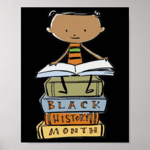 Póster Historia negra niños afroamericanos de orgullo neg