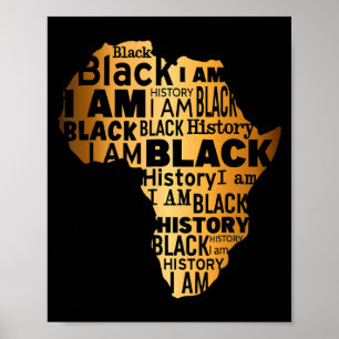 Póster Historia Negra Soy Negro Todos los Meses Afroameri