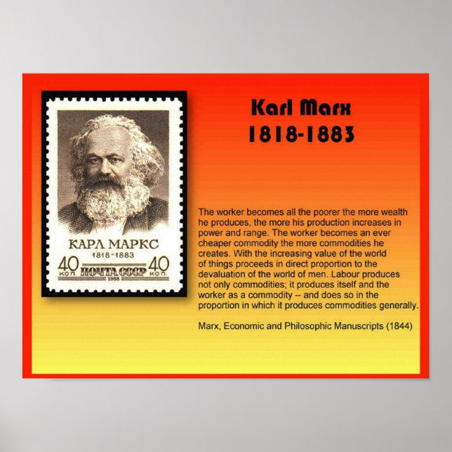 Póster Historia, política, Karl Marx 1818-1883 (Frente)
