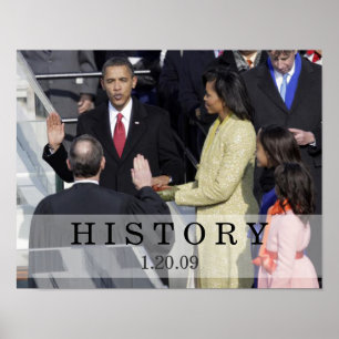 Póster HISTORIA: Presidente Obama Jurando En Ceremonia