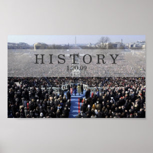 Póster HISTORIA: Presidente Obama Swearing en ceremonia