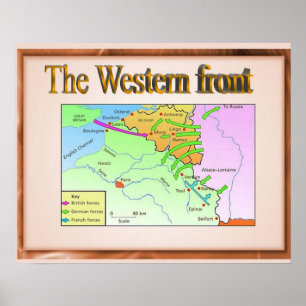 Póster Historia, Primera Guerra Mundial, frente occidenta