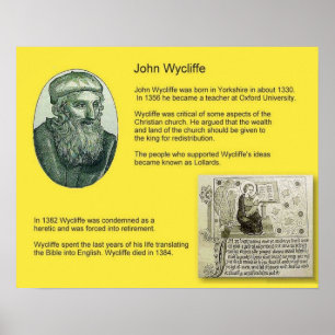 Póster Historia, reforma, John Wycliffe