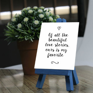 Póster Historia romántica de amor Boda caligrafía Keepsak