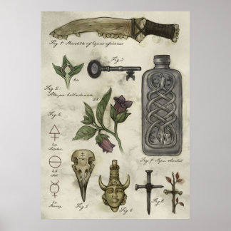 Póster Historia Sobrenatural Cazadores artefactos