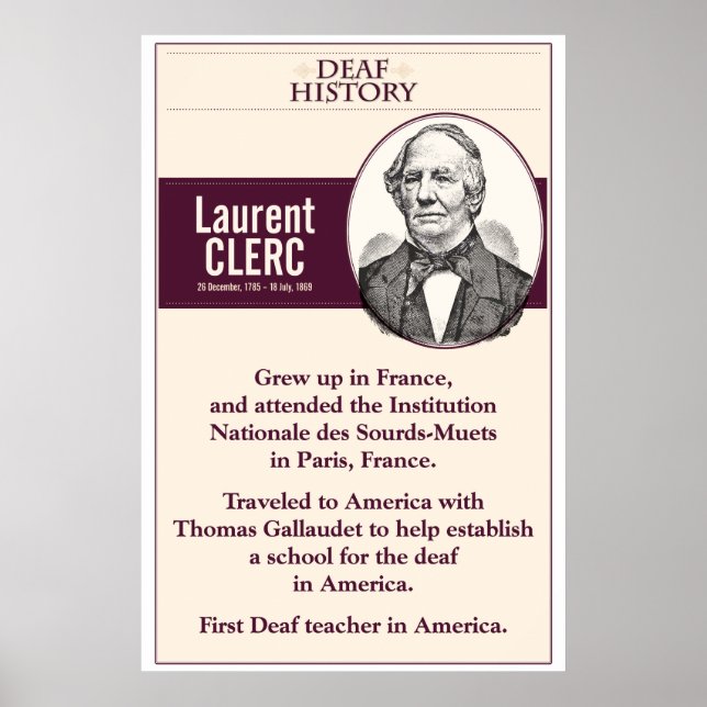 Póster Historia sorda. Laurent Clerc. (ASL) (Frente)