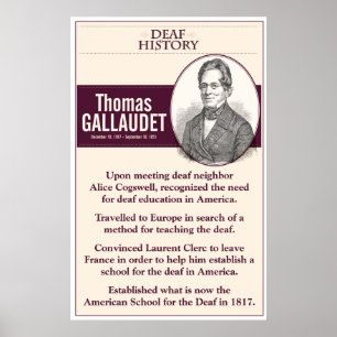 Póster Historia sorda. Thomas Gallaudet.