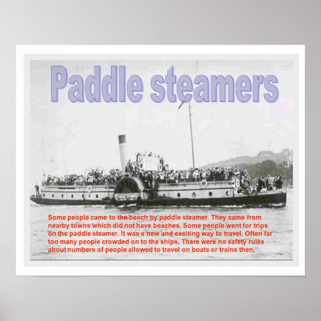 Póster Historia, victorianos, vapor de remo costero (Frente)