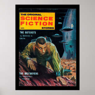 Póster Historias de ciencia ficción - 1958.09_Pulp Art