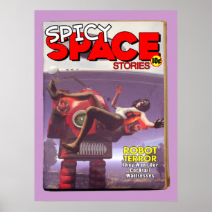 Póster Historias de espacio picante Tapa falsa de pulpa I