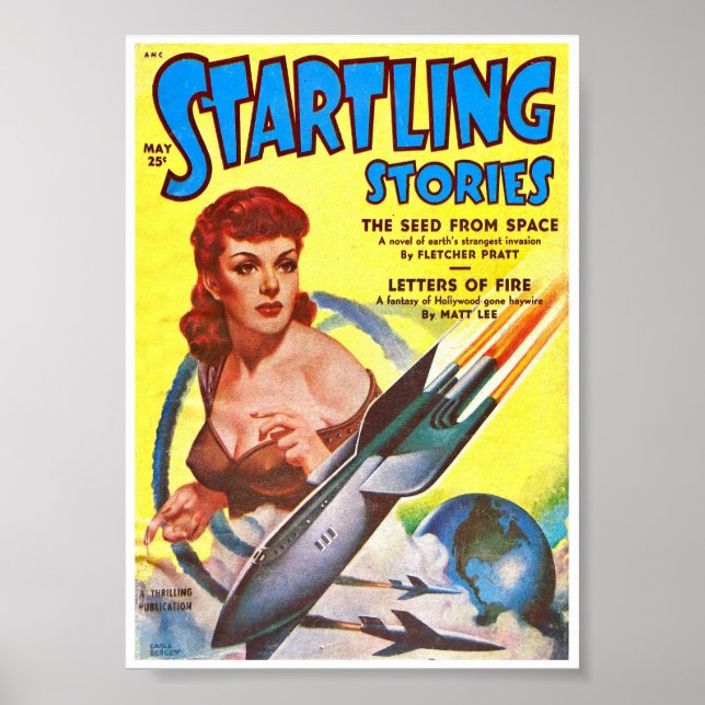 PÓSTER HISTORIAS DE INICIO DE 1951 SCI FI PULP MAG (Frente)