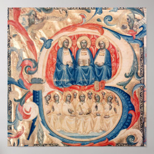 Póster Historiated initial 'B' depicting the Trinity