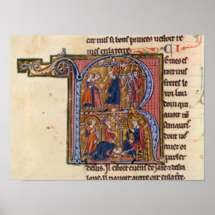 Póster Historiated initial 'R' depicting the Sultan
