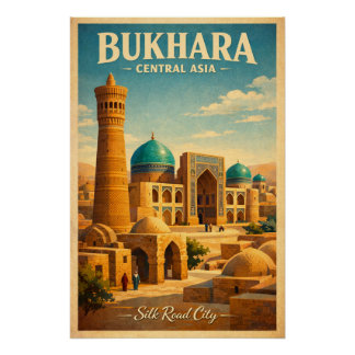Póster Historic city of Bukhara in Central Asia