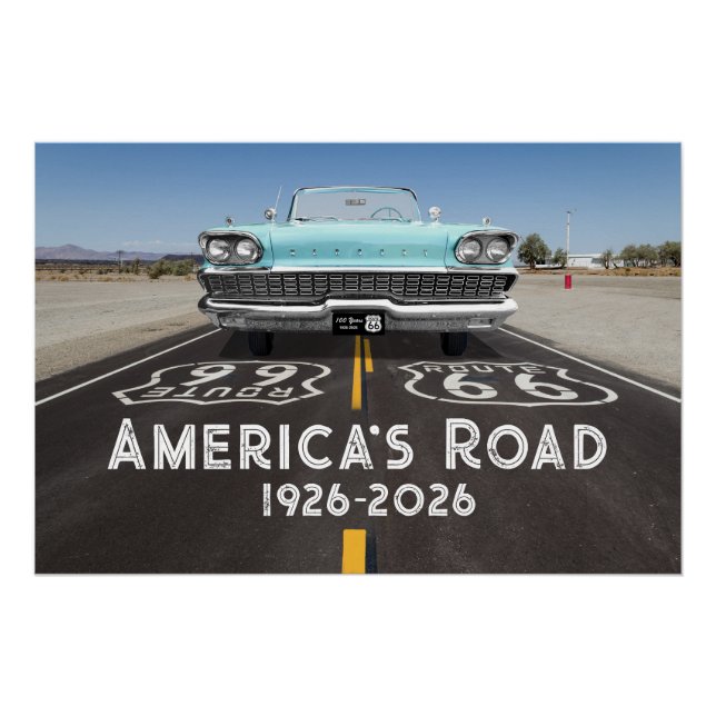 Póster Historic Route 66 Centennial (Anverso)
