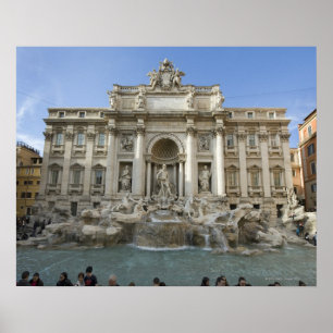 Póster Historic Trevi Fountain in Rome, Italy