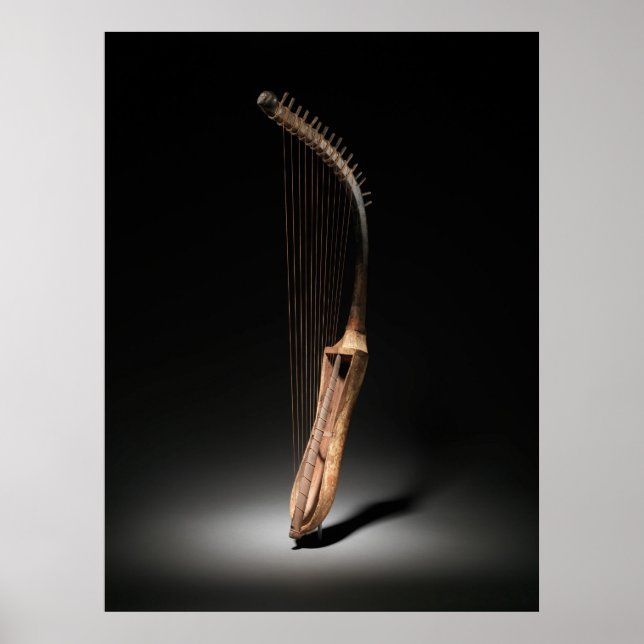 Póster Histórico arpa arqueada egipcio (Frente)