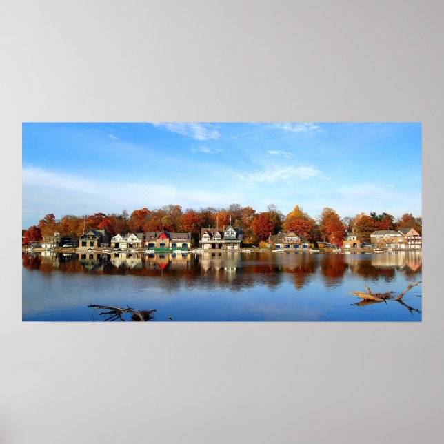 Póster Histórico Boat House Row, Filadelfia, PA (Frente)