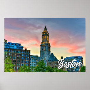 Póster Histórico Boston, Massachusetts, Estados Unidos