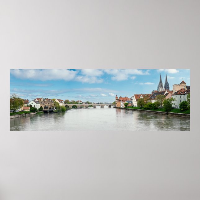 Póster Histórico casco antiguo de Regensburg, Alemania (Frente)
