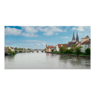 Póster Histórico casco antiguo de Regensburg, Alemania