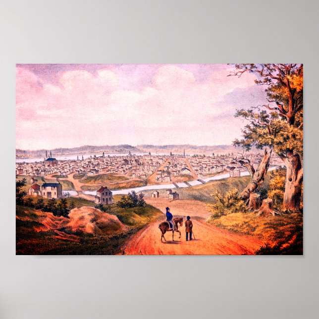 Póster Histórico Cincinnati, Ohio (1841) (Frente)