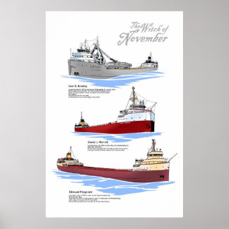 Póster histórico de tres naufragios famosos