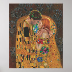 Póster Historieta de archivos X Klimt Kiss