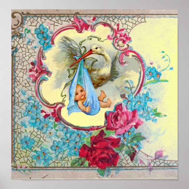 Póster HISTORIETA DE BEBÉ DE HOMBRE DUCHA amarillo (Frente)