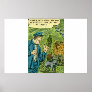 Póster Historietas antiguas de terror   Caricatura vieja 